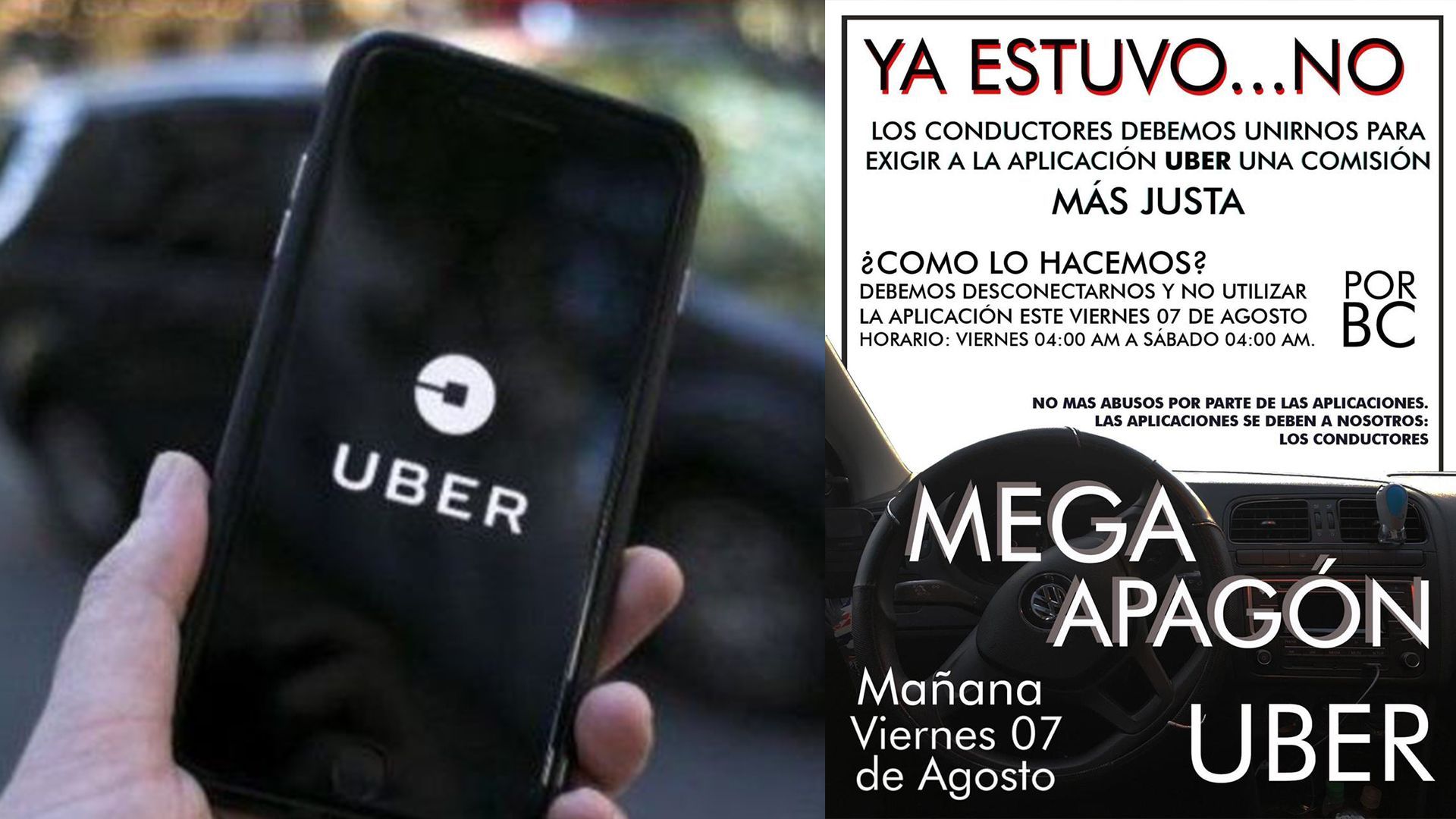 Operadores de Uber realizarán paro de actividades