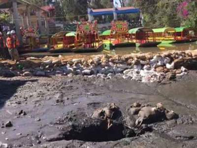 Grieta deja sin agua canal en Xochimilco