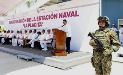 Inauguran estación naval en Aquila, Michoacán