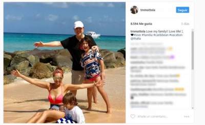 Mottola muestra el rostro de sus hijos con Thalía