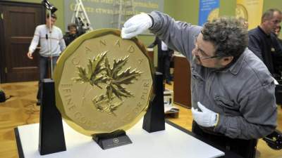 Roban la mayor moneda de oro del mundo; pesa 100 kilos y vale 1 mdd