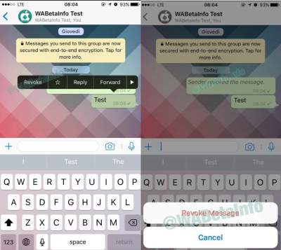 La opcion de borrar mensajes enviados por Whatsapp se acerca
