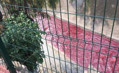 Químicos de empresa textilera tiñen de rojo Río Chico de los Remedios