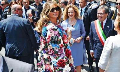 Melania Trump y el abrigo de 950 mil pesos que lució en Italia