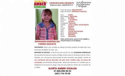 Emiten Alerta Amber por desaparición de menor en Sinaloa