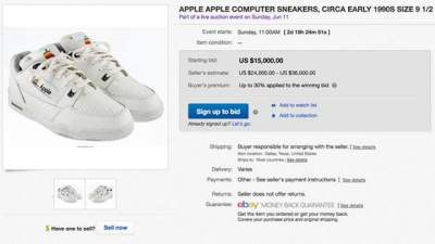 Unas zapatillas noventeras de Apple se subastan desde 15,000$