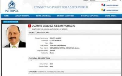 Interpol agrega peculado a ficha roja de César Duarte