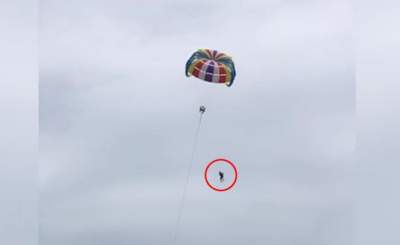 Mujer graba muerte de su esposo al caer de paracaídas en Tailandia