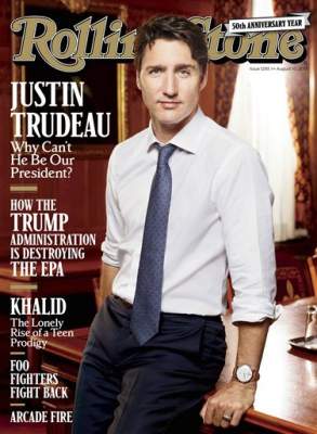 Justin Trudeau aparece en la portada de Rolling Stone