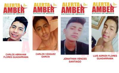 Emiten alertas Amber por desaparición de 4 jóvenes en Edomex
