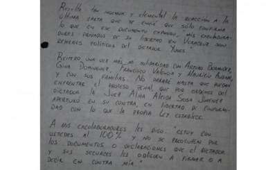  Javier Duarte escribe tercera carta desde reclusorio