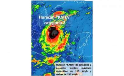 "Katia" ya es categoría 2; prevén que esta noche llegue a Veracruz