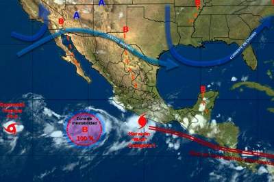 Max ya es huracán categoría 1 frente a costas de Guerrero