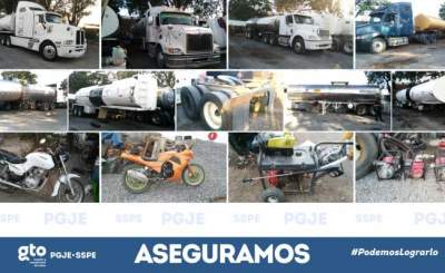 Aseguran más de 200 mil litros de combustible robado en Guanajuato