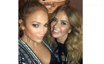Jennifer Lopez saluda a Gloria Trevi en concierto