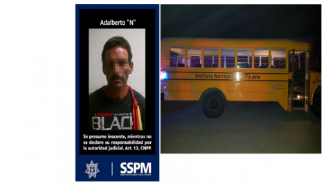 Aseguró policía municipal a presunto responsable de robar camión escolar