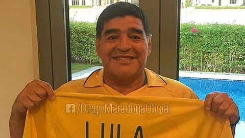 Maradona apoya en redes sociales a Lula Da Silva