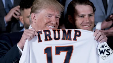 Los Astros fueron reconocidos en su visita a la Casa Blanca