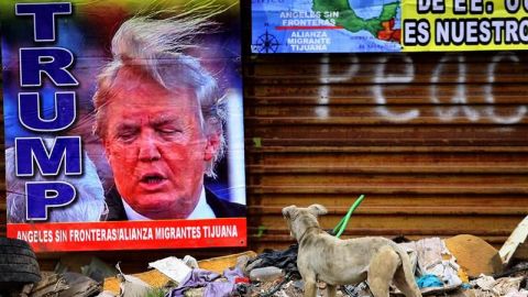 VIDEO: Simpatizante de Trump rompe bandera de México e intenta quemarla