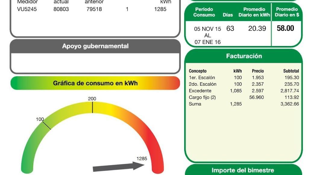 Recibo De Luz De Mexico 