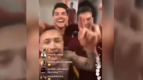 Jugadores de la Roma 'enloquecieron' en el vestidor tras eliminar al Barça