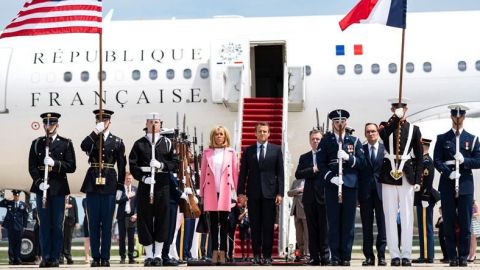 Macron llega a EE.UU. para iniciar su visita de Estado y encuentros con Trump
