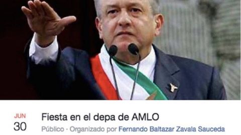 En Facebook convocan a fiesta en "depa de AMLO" antes de votaciones