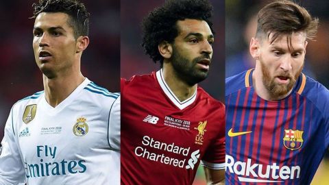 Cristiano, Salah y Messi, nominados a mejor delantero de la Champions