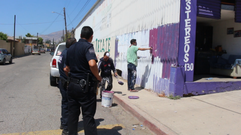 Rescata unidad anti grafiti espacios públicos y privados de Tecate