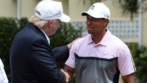 Donald Trump elogia a Tiger Woods y a Jim Brown, por apoyarlo