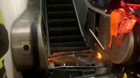 Derrumbe de escalera en metro de Roma deja 20 heridos