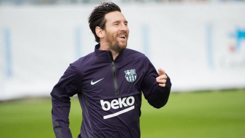Messi volvió al entrenamiento, once días después de su lesión