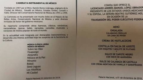 Este es el menú que degustan los invitados de AMLO en Palacio