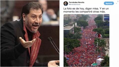 Noroña presume falsa foto de apoyo a Maduro; lo tunden en redes