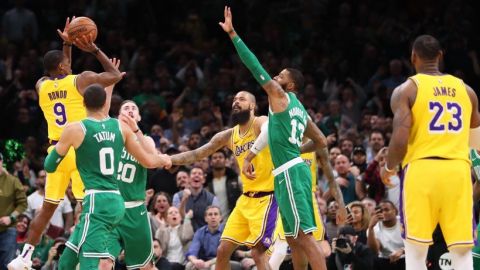 Rondo mete canasta crucial y Lakers vencen 129-128 a Celtics