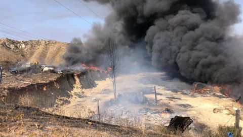 Bomberos contuvieron incendio en el Cañón del Sainz