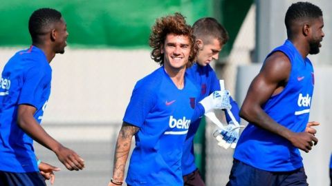 Antoine Griezmann entrena por primera vez con el Barcelona