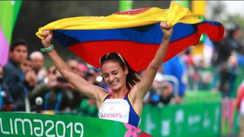 La colombiana Arenas gana "histórico" título en los 20 km marcha de Lima 2019