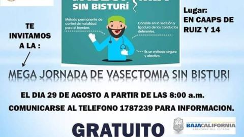 Realizarán jornada de vasectomías en Ensenada