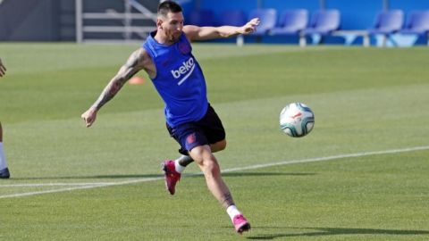Messi realiza entrenamiento en solitario