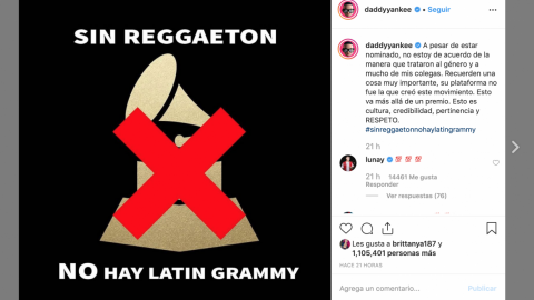 Reguetoneros molestos por falta de apoyo al reguetón en los Latin Grammy