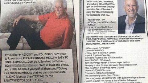 Millonario busca novia a través de un anuncio de periódico