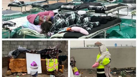 Madre e hija en situación de calle