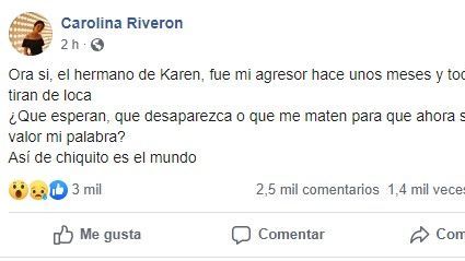 Hermano de Laura Karen es acusado de agredir a Carolina Riveron