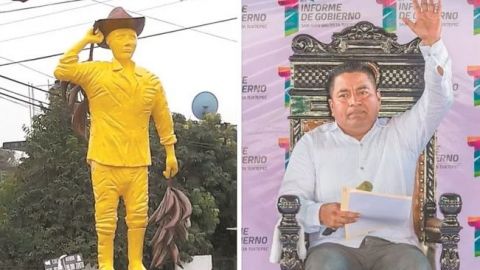 Ante inseguridad, edil estrena estatua del plátano macho