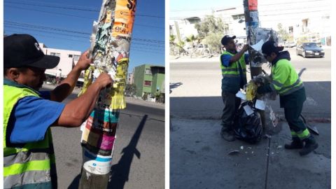 Retira Ayuntamiento mil 400 piezas de publicidad colocadas en las calles