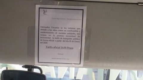 Rechaza municipio aumento a tarifa del transporte público