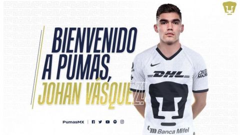 Pumas anuncia el fichaje de Johan Vásquez del campeón Monterrey