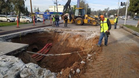 Reparación del socavón en el bulevar Limón Padilla costará cerca de 2 MDP
