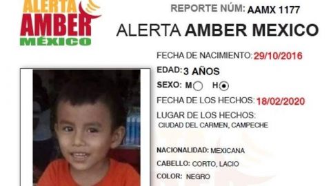 Activan Alerta Amber por desaparición de niño de 3 años en Campeche